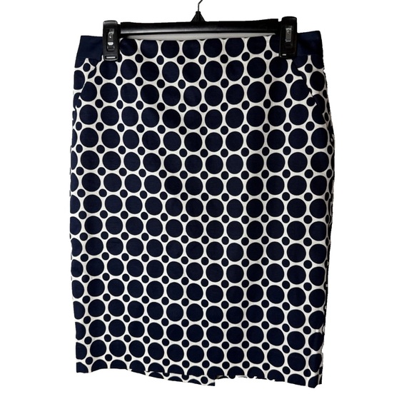 The Limited Dresses & Skirts - NEW The Limited Pencil Skirt Size 6 Nay Blue White Circles Pockets Back Zip